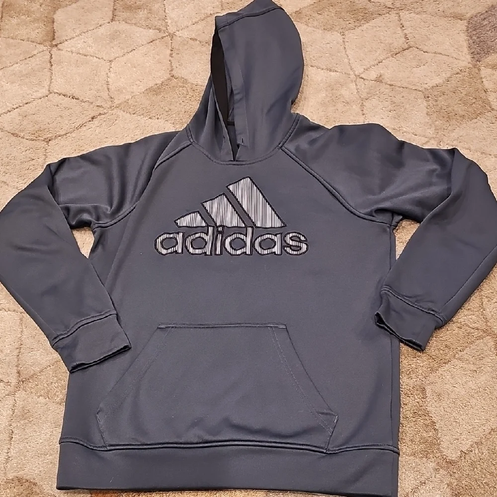 Adidas Gray Pullover Hoodie with Logo